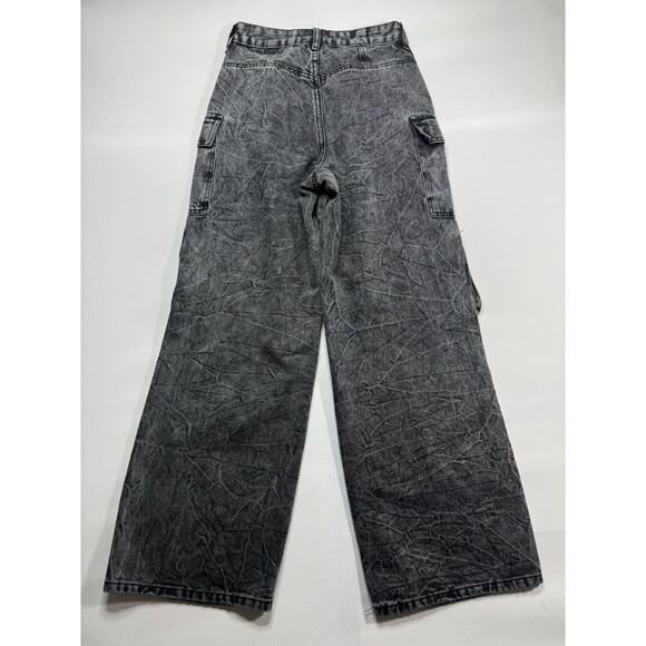 Rise Supply Co. Women's Wide Leg Cargo Black Denim Jeans - Size 3 (24x28) - Picture 2 of 4